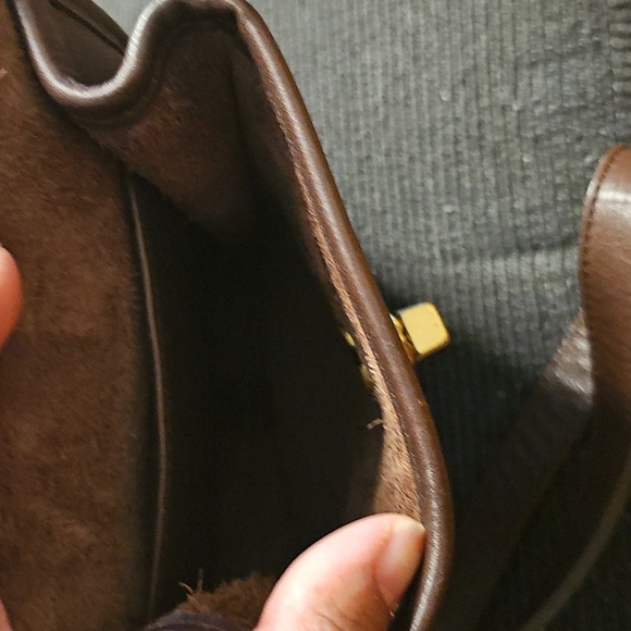 Brown Leather Crossbody Bag with Gold Accent - Picture 4 of 4